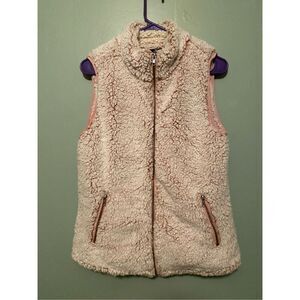 Love Tree White And Pink Fuzzy Teddy Sherpa Faux Fur Size Small